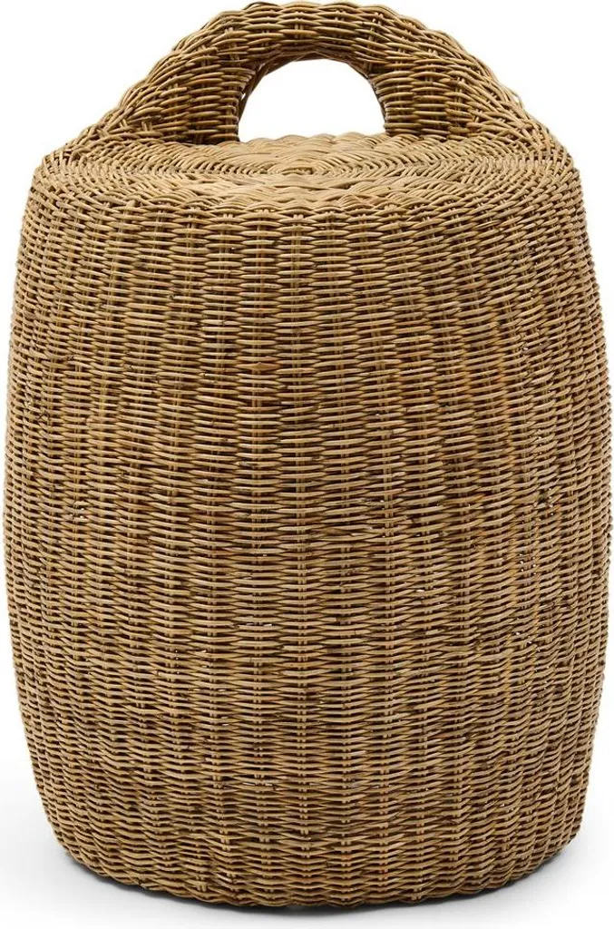 Pouf Alcudia Riviera Maison en Rotin Tressé - Repose-pieds Élégant