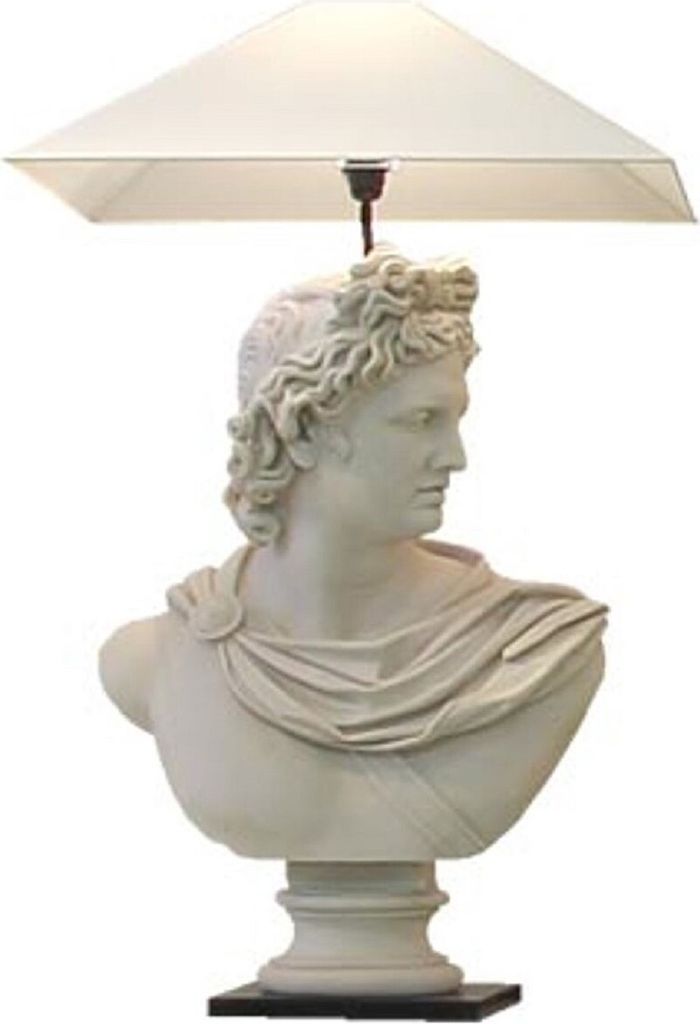 Casa Padrino Luxus Barock Tischleuchte Grau / Schwarz / Weiß - Schreibtischleuchte im Barockstil