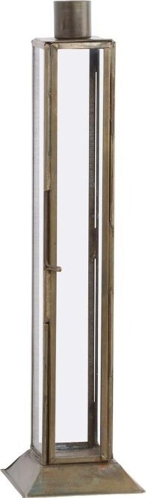 Chic Antique Kerzenständer mit Deko Fenster 27 cm Glas Metall Kerzenhalter