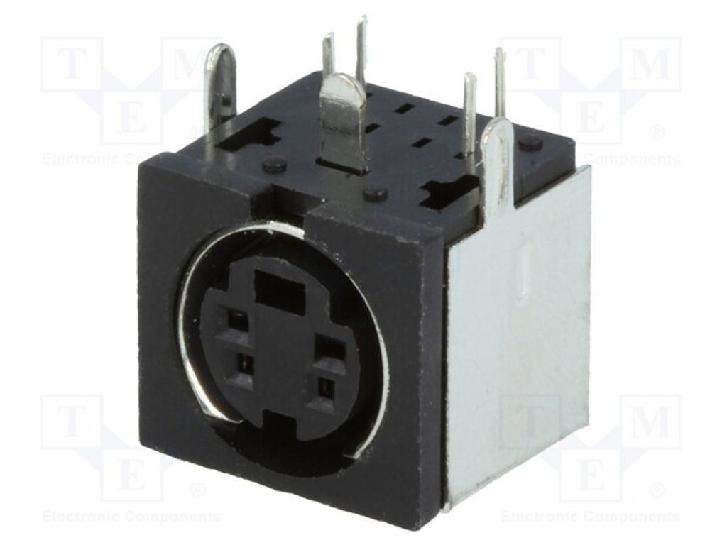1x Buchse PIN: 4 weiblich DIN mini THT abgeschirmt 100V TM 0508 A/4 Mini-DIN-Steckv