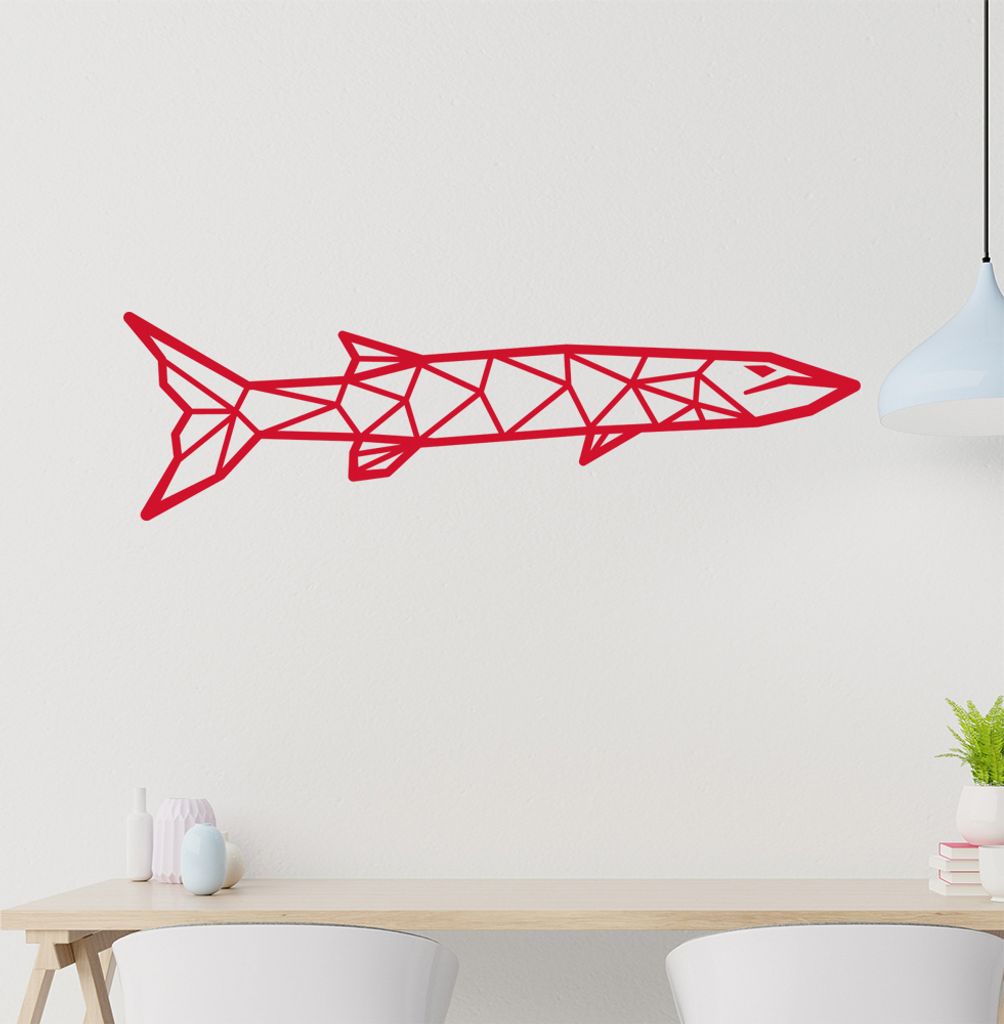Barakuda Polygon Wandtattoo Wandaufkleber Wall Sticker - Dekoration, Küche, Wohnzimmer, Schlafzimmer, Badezimmer