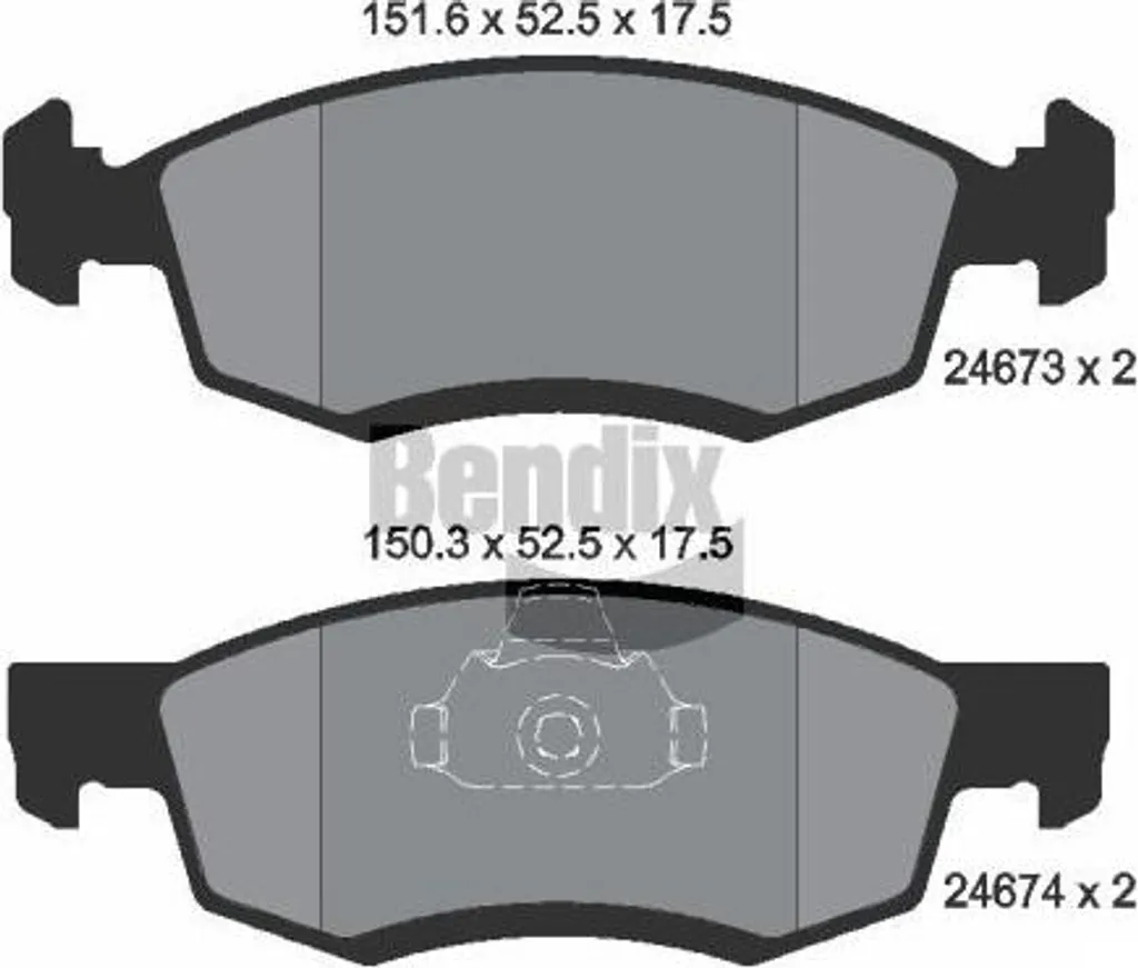 Plaquettes de Frein BENDIX BPD1405 Haute Résistance pour Logan OE 6001549803
