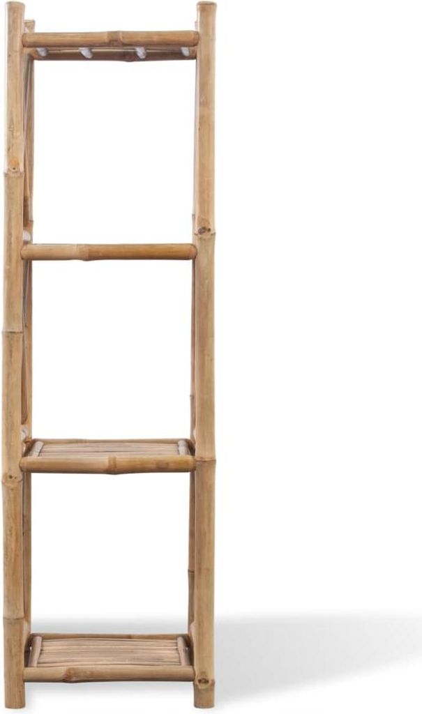 vidaXL Standregal mit 4 Böden Quadratisch Bambus