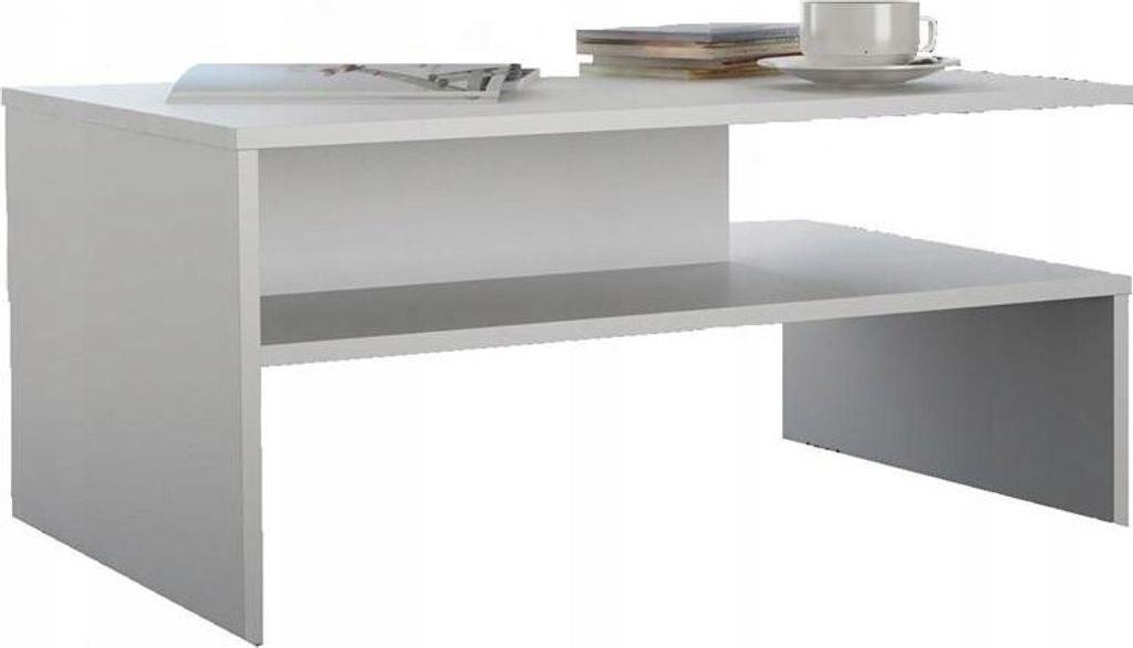 MATKAM Moderner Couchtisch OLA, H50 x B100 x T48 cm, Robuste Qualität, ideal für jedes Interieur (Weiß)