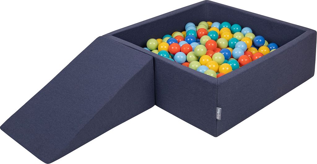 KiddyMoon Spielplatz Aus Schaumstoff Mit 100 Bälle 7cm Hindernisläufen Quadrat Bällebad Mit Zwickel Element Für Babys Und Kinder