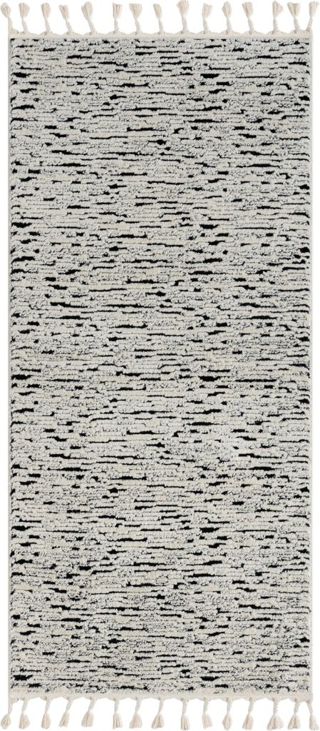 MY-RUG Teppich, Leah, 200x100, Weiß, Hochflorteppich, modern, marokkanisches Design, flauschig weich, Skandi-Muster, rechteckig