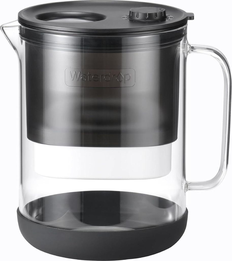 Glas-Wasserfilter - reduziert Chlorgehalt und Schwermetalle - 1,5 Liter - Glas - Weiß
