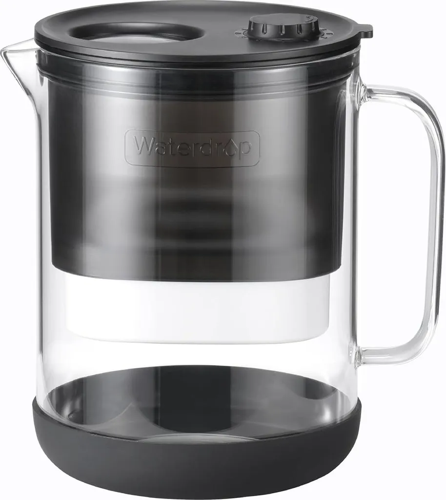 Carafe filtrante en verre 1,5L blanc - Filtre chlore et métaux lourds