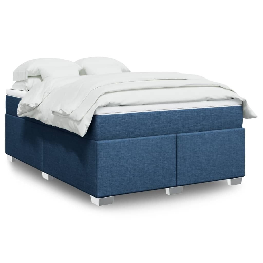 Maison Exclusive - Boxspringbett mit Matratze Blau 140x190 cm Stoff