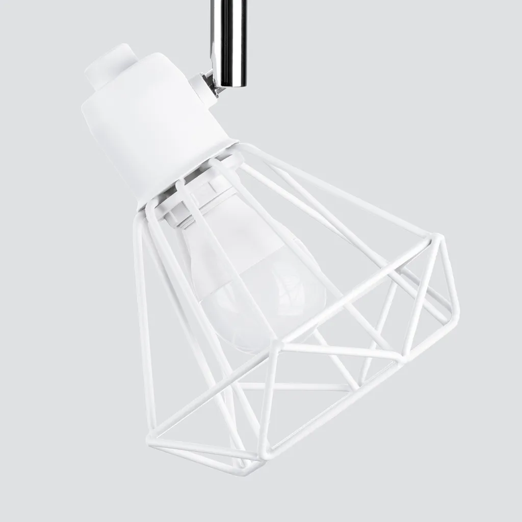 Lampada ARTEMIS 3 Sollux Bianco Acciaio | Plafoniera Moderna E14 3 Luci - 4