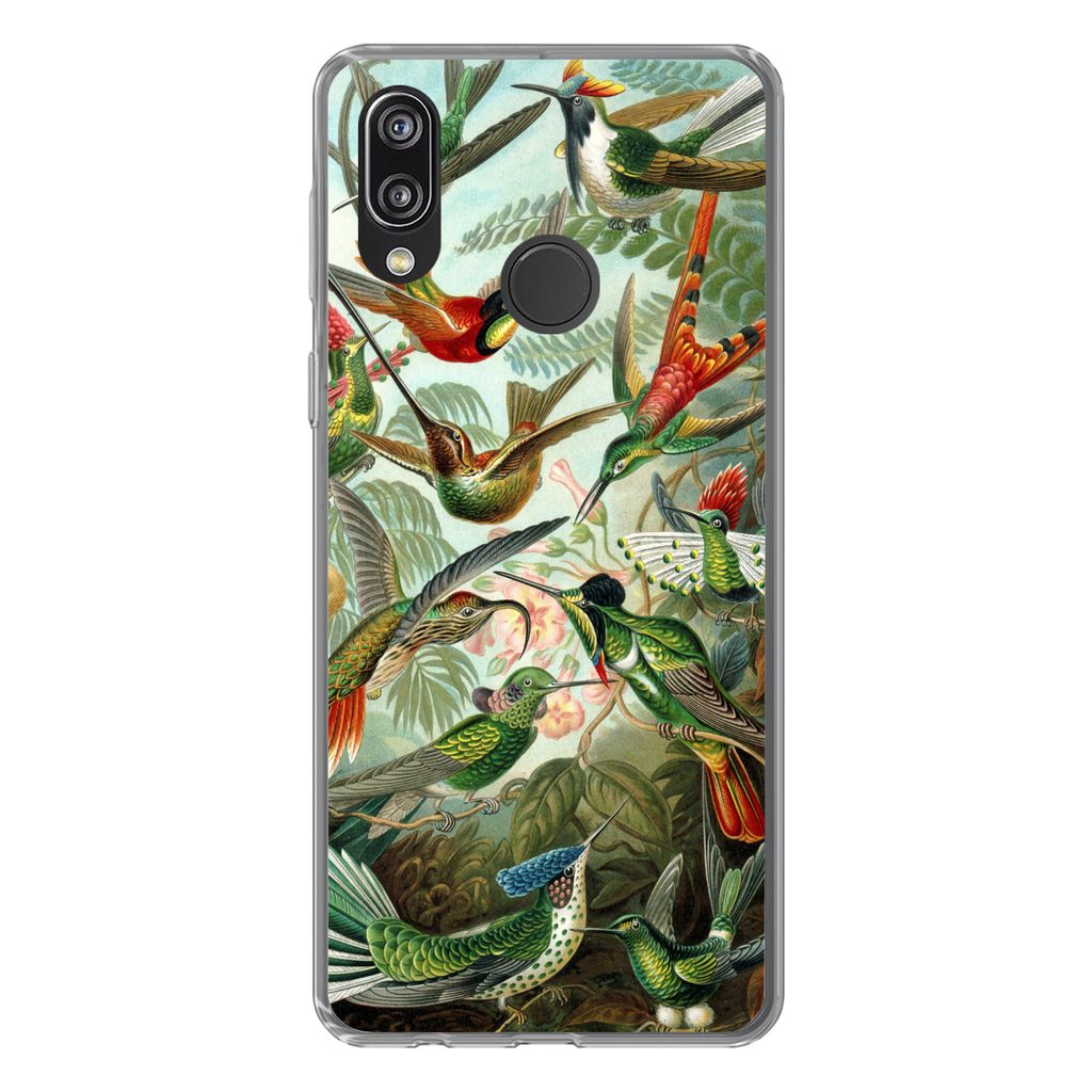 MuchoWow Handyhülle Schutzhülle Hülle für Huawei P20 Lite (2020) Trochilidae - Alte Meister - Kunst Silikon Softcase Handy Hülle - Kartenhalter