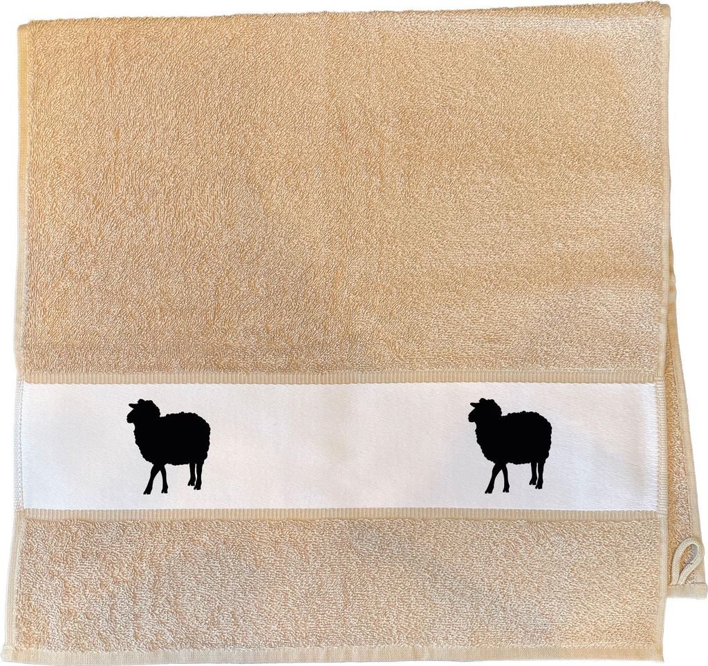 Huuraa Handtuch Schaf Silhouette 50x100cm Sand Baumwolle Handtuch Geschenkidee