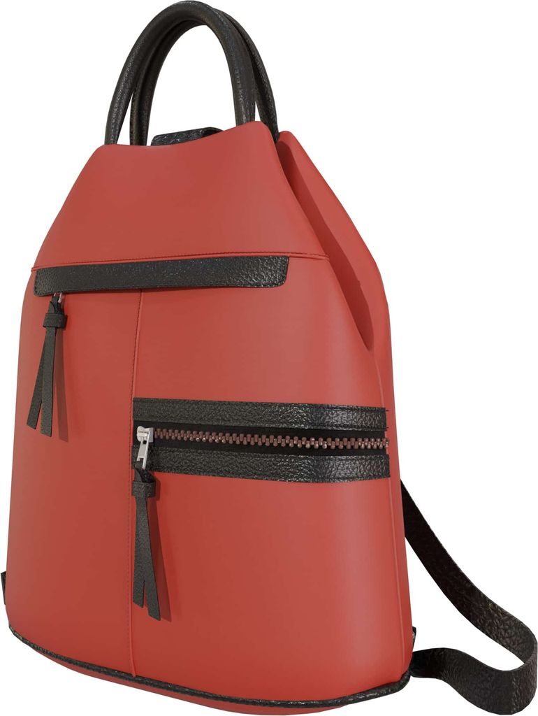 Eleganter Damen Veganer Kunstleder Rucksack 30606 Rot