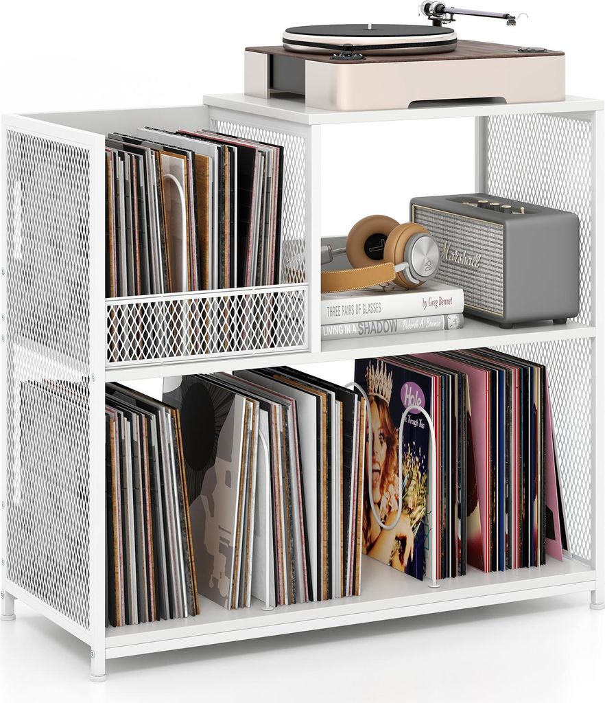 COSTWAY 3-poziomowy stojak na gramofon, stolik na gramofon Zdjęcie produktu 