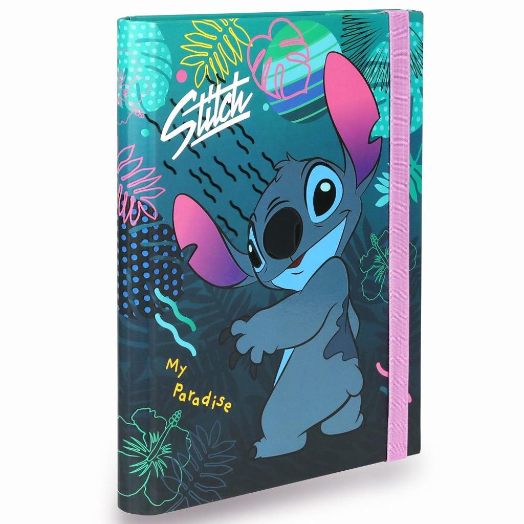 Goldkids - Schulmappe A5 Dokumentenmappe mit Gummiband – Sammelmappe A5, stabiler Karton 350g, Ordnungsmappe für Schule und Büro - Motiv Stitch