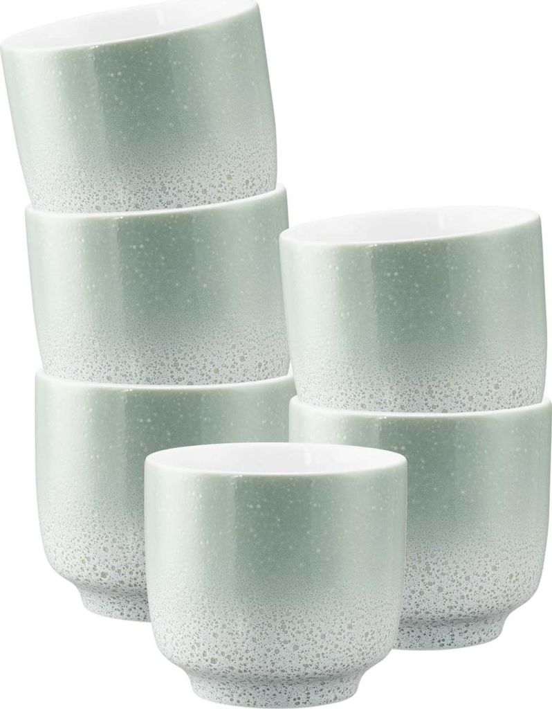 Seltmann Weiden Sento Home Aura mint Cappuccinoobertasse 0,30 l ohne Henkel 6er Set