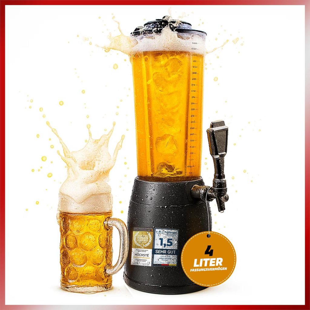 XXL Biertower 4 Liter mit Eiskühlung Set: inkl. 50Stk. Produktbild 