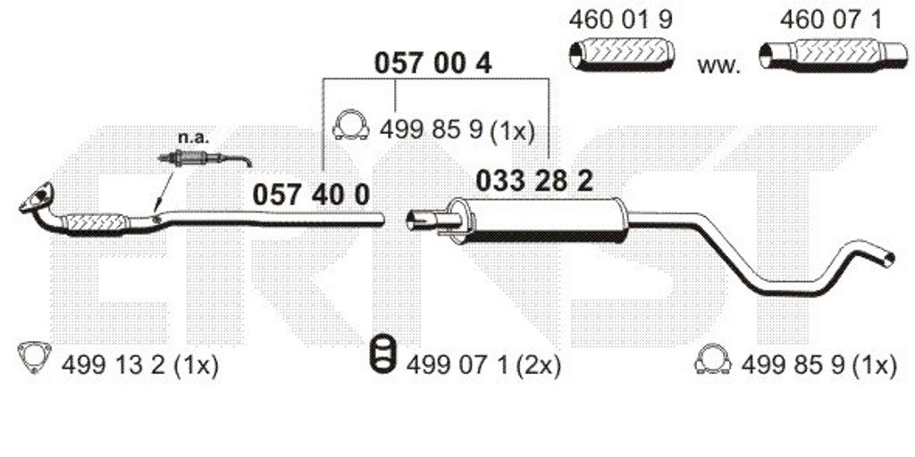ERNST 057004 Mittelschalldämpfer Schalldämpfer für OPEL Meriva A (X03)