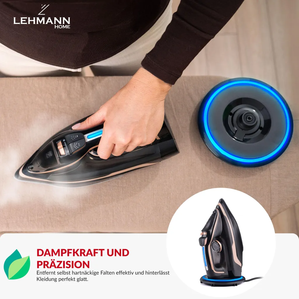Adieu les plis difficiles avec le fer à repasser sans fil LEHMANN pro - 3