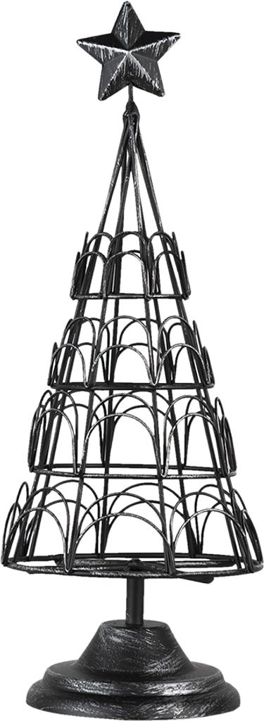 Clayre & Eef Kartenhalter Ø 12x31 cm Schwarz Metall