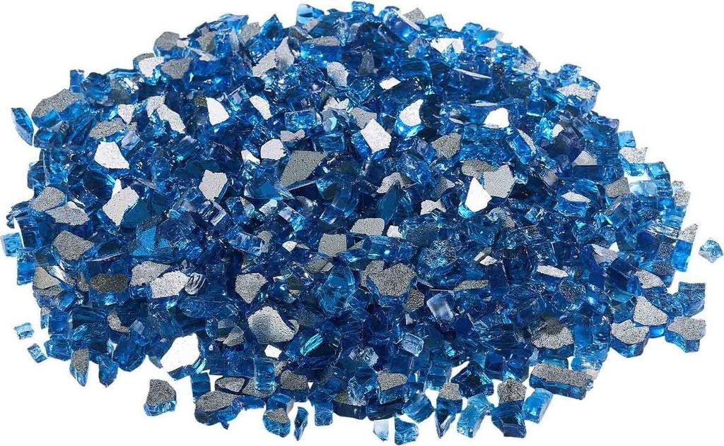 10 lbs Feuerglas 1/2-Zoll-Kaminsteine für Feuerstellen Pazifikblau