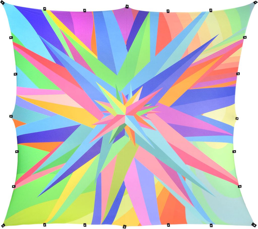 PSYWORK Schwarzlicht Segel Elasthan | Drache Framed Zodiac Signs Green | 60 x 86cm | UV-aktiv | fluoreszierend | Wandtuch Wandbehang Stoff Neon Dek...