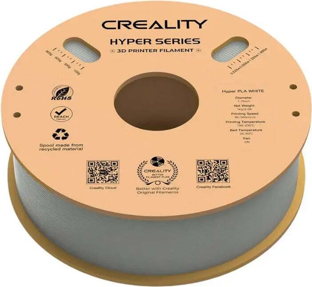 Creality Filament Creality Hyper PLA 1KG / 1.75mm, Weiß Produktbild 3