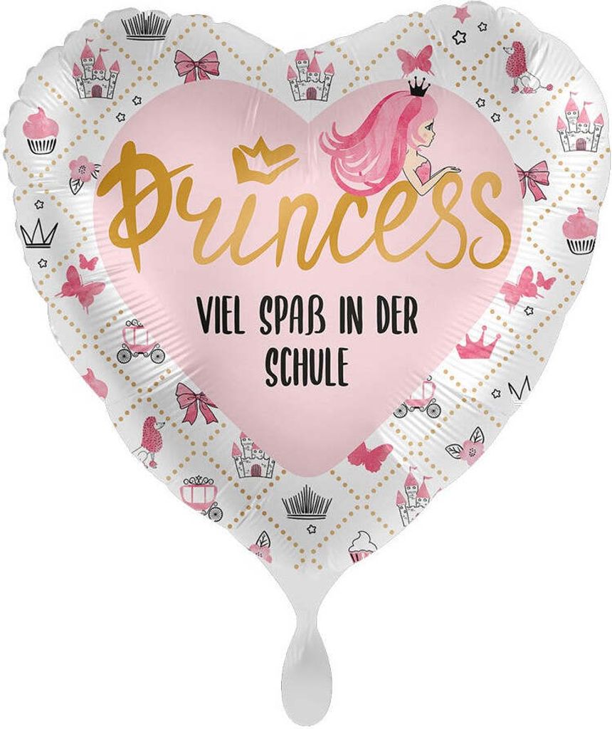 Schul-Prinzessin Herzballon 43cm Produktbild 