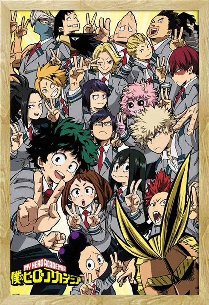 Quadro My Hero Academia 61x91.5cm + Cornice Faggio Shinsuke Maxi