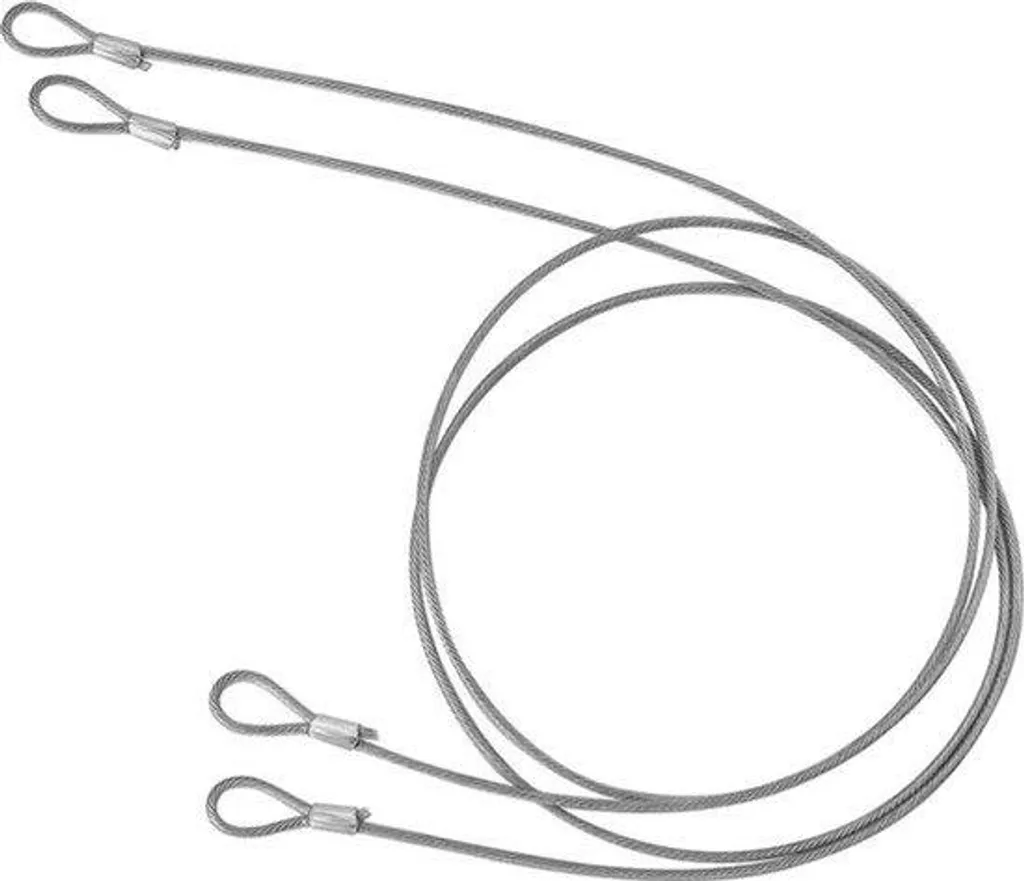 Câble antivol 2m en acier inoxydable 4mm avec double boucle - Lot de 2