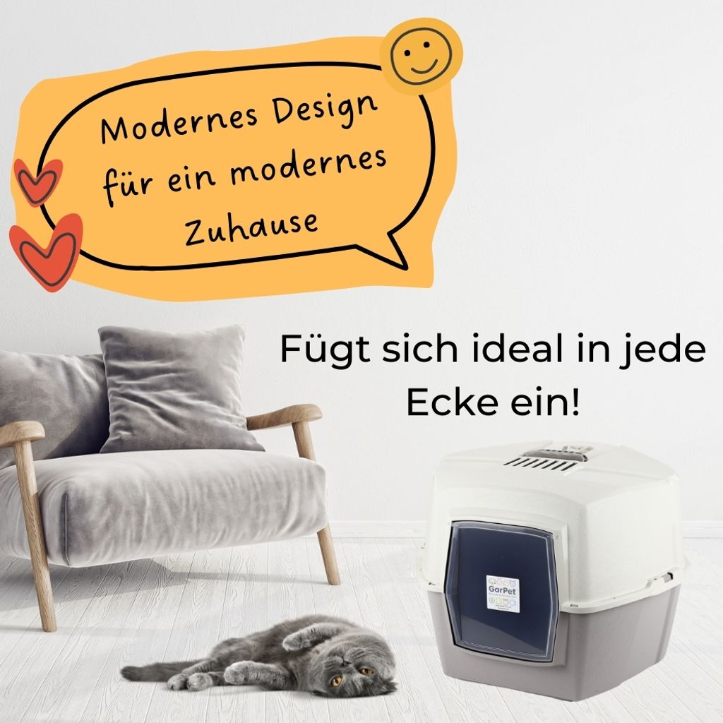 Große Eck Katzentoilette Katzenklo Ecke mit Deckel XXL Produktbild 6