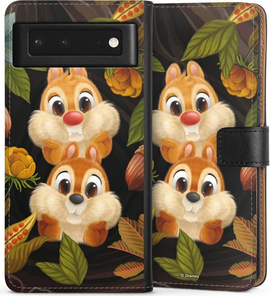 DeinDesign Klapphülle für Google Pixel 6 Handytasche Lederhülle Tasche Disney Offizielles Lizenzprodukt Chip und Chap