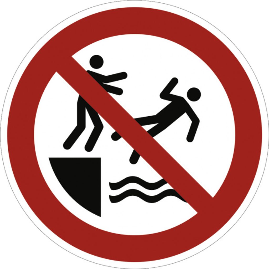Dreifke Alu-Schild "In das Wasser schubsen verboten", Ø20cm, 1 Stück, Verbot...