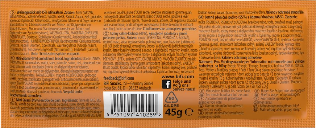 BiFi Original Roll 24 x 45g Salami im Teigmantel Wurstsnack Produktbild 5