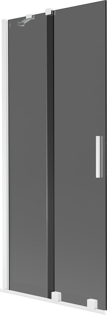Mexen Velar Duschabtrennung 2-flügelig verschiebbar 85 x 150 cm, Graphit, Weiß - 896-085-000-41-20