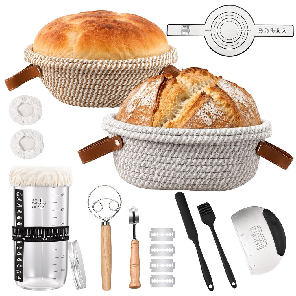 REMZETTA Sauerteig Starter Set 21-teilig mit 2 Gärkörben Produktbild 