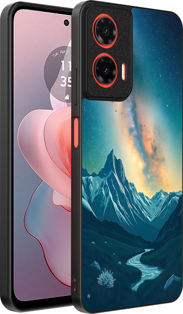 Smartphonica Telefon Fall geeignet für Motorola Moto G Power 2024 mit Sternenhimmel Impressum - TPU Backcover Fall mit Raum und Milkyway Design