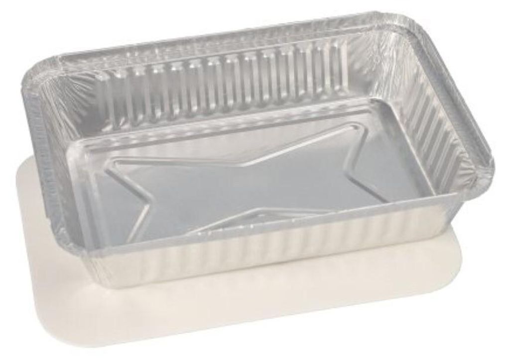 25 Schalen, Alu + Einlegedeckel, PE-beschichtet eckig 0,8 l Produktbild 