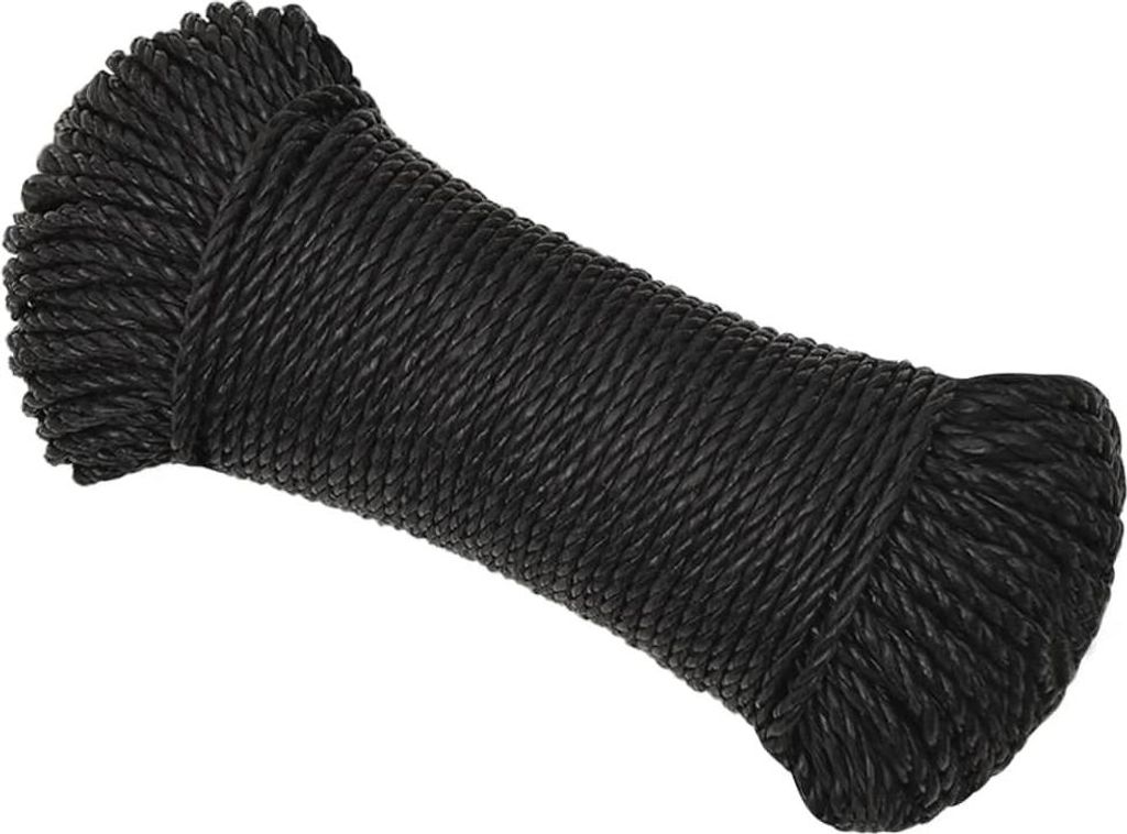 vidaXL Arbeitsseil Schwarz 6 mm 250 m Polypropylen