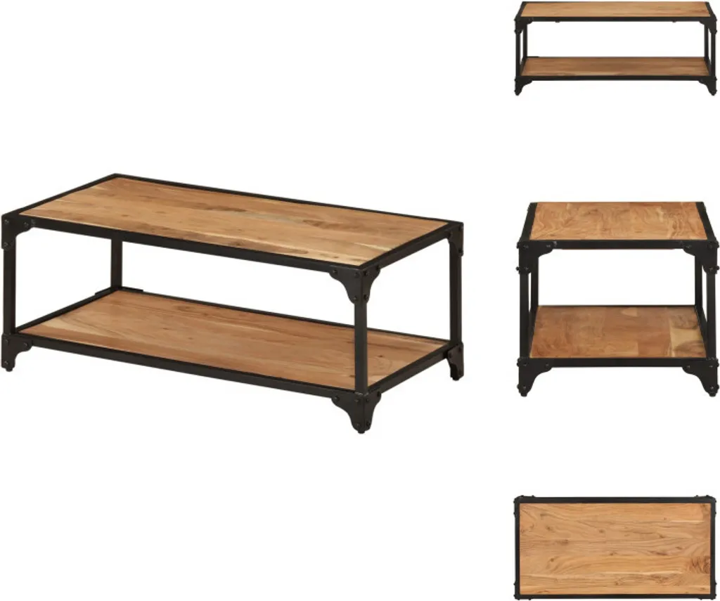 Table basse vidaXL 90x45x35 cm en bois d'acacia massif - Meuble salon