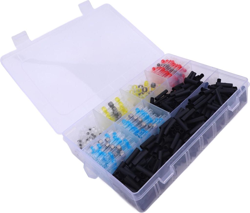 Wärmeschrumpf-Lötdichtung, Drahtverbinder, wasserdicht, elektrisch, selbstlötend, Stoßspleißklemme für Marine, Automobil, Boot, LKW, 600 Stück