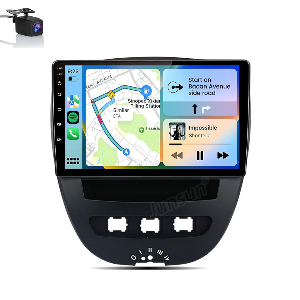 Hexinex Android 15 2GB+64GB WIFI Autoradio für Peugeot 107 / Citroën C1 2005-2014 4-KERN 10in