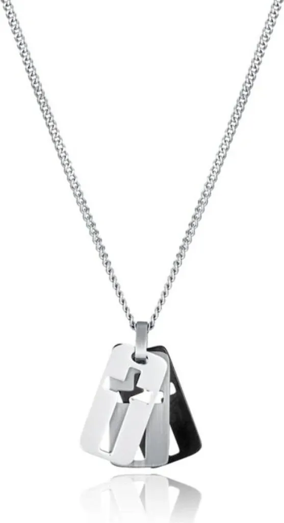 Bijou Homme Viceroy Pendentif Argenté et Noir pour Look Tendance