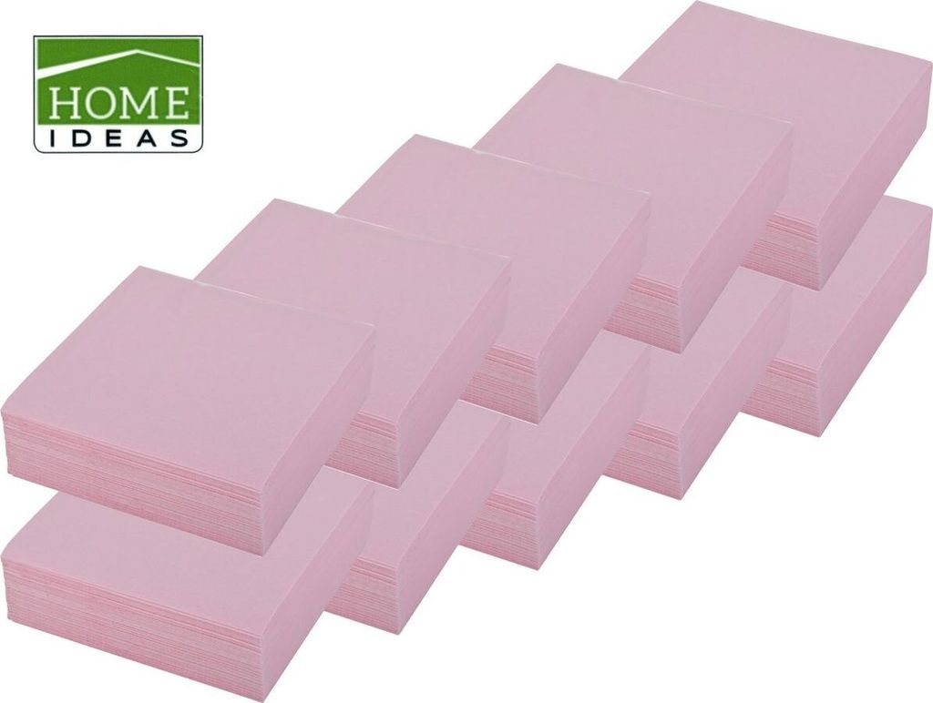 500 Servietten rosa 33x33cm 3lagig 1/4 Falz Papierserviette Tischdeko Papiertuch