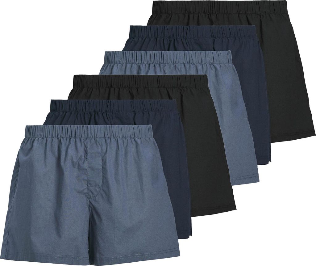 JACK&JONES Herren Web-Boxershorts, 6er Pack - JACMILANO WOVEN BOXERS 6 PACK , Baumwolle Dunkelblau XL