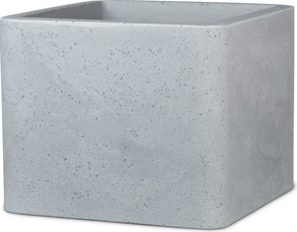 Scheurich Alea 30, Pflanzgefäß/Blumentopf/Pflanzkübel, quadratisch, aus Kunststoff Farbe: Stony Grey, 29,5 cm Durchmesser, 28 cm hoch, 15 l Vol.