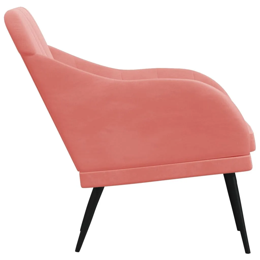 Poltrona in Velluto Rosa vidaXL 63x76x80 cm | Eleganza Minimalista - 4