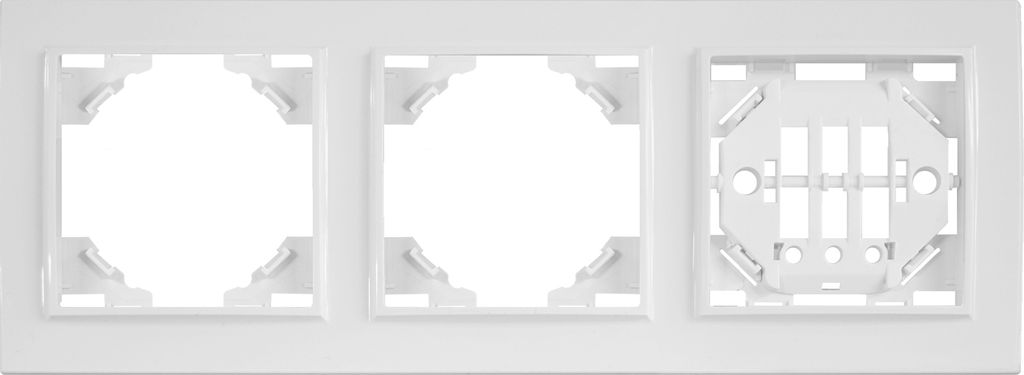 3-fach Kunststoff Rahmen horizontal QUADRA weiß