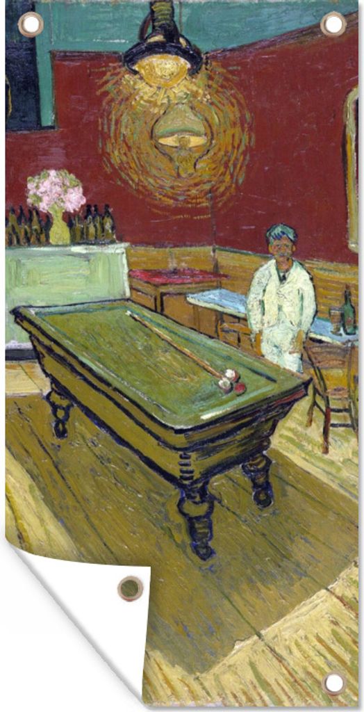 MuchoWow 80x160 cm Outdoor-Poster Gartendeko Sichtschutz Garten Poster für den Garten Das Nachtcafé - Vincent van Gogh