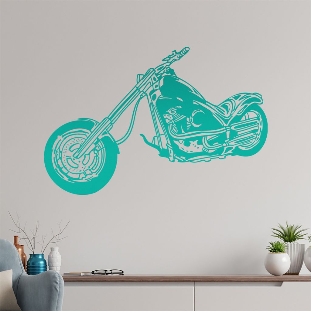 Chopper Wandtattoo in 6 Größen - Wandaufkleber Wall Sticker - Dekoration, Küche, Wohnzimmer, Schlafzimmer, Badezimmer